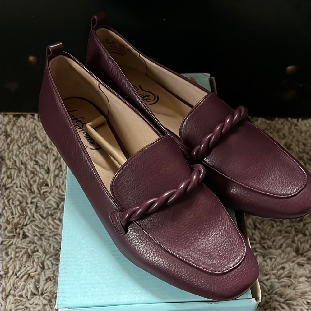 Life Stride Purple Flats with Braided Detail
